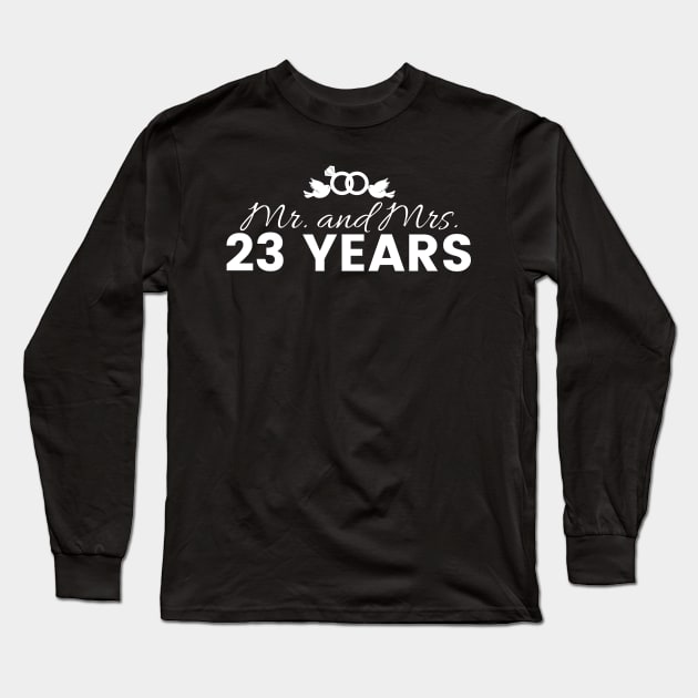 23rd Wedding Anniversary Couples Gift Long Sleeve T-Shirt by Contentarama